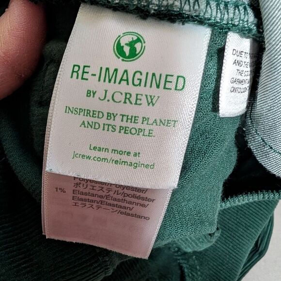 J. Crew Vintage straight corduroy pant dark green zip high rise stretch 31P - Picture 8 of 11